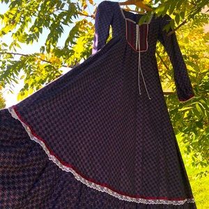 Gunne Sax By Jessica San Francisco Blue Tulip long Sleeve Prairie Vintage 70s
